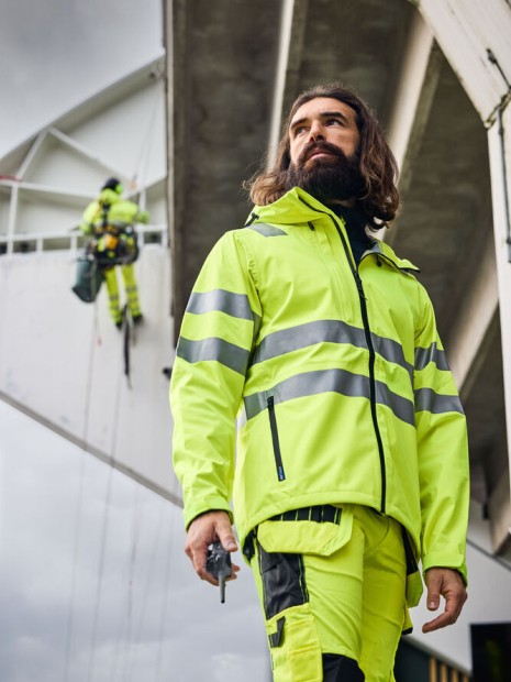 Softshells à personnaliser PROJOB 6450 VESTE SOFTSHELL CAPUCHE - EN ISO 20471 CLASSE 3/2 - EN343 3/3/X 