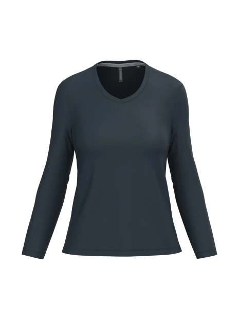 KARIBAN T-shirt col V manches longues femme /api/colors/b68891a9-1d28-4f7a-8deb-775c45027afd personnalisable