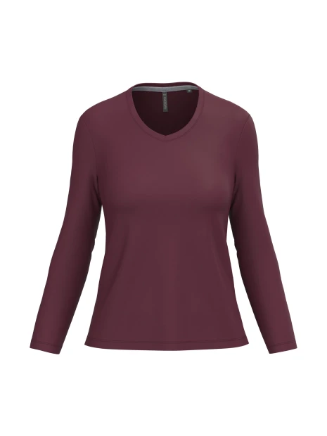 KARIBAN T-shirt col V manches longues femme /api/colors/3f4410b9-f80f-412a-9aa8-9260cc84003d personnalisable