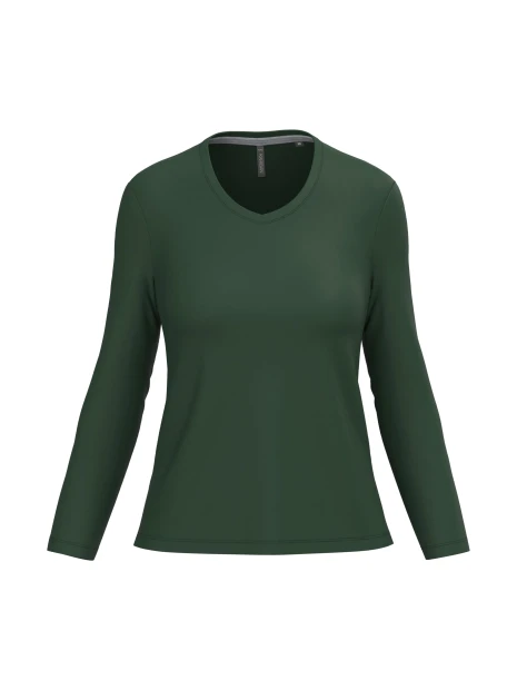 KARIBAN T-shirt col V manches longues femme /api/colors/04ff5422-733a-4283-80b4-be8cd0eba314 personnalisable