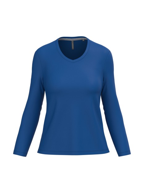KARIBAN T-shirt col V manches longues femme /api/colors/cdd6ba31-692e-4c2e-b1b4-a3a4a50cf176 personnalisable