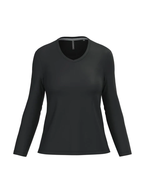 KARIBAN T-shirt col V manches longues femme /api/colors/b9fdad4a-5e94-45cb-8c03-c08b349b28c3 personnalisable