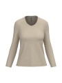KARIBAN T-shirt col V manches longues femme /api/colors/1d539d1a-76f0-4132-93c4-8034fe18b1e9 personnalisable