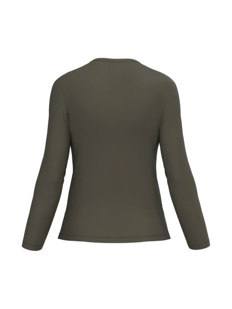 KARIBAN T-shirt col V manches longues femme /api/colors/7d4189a1-61a3-430b-83e5-a3a6fe159806 personnalisable
