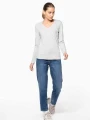 T-Shirts à personnaliser KARIBAN T-shirt col V manches longues femme 