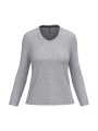 KARIBAN T-shirt col V manches longues femme /api/colors/a37ac46b-201c-43db-9085-8f3a99c04b1c personnalisable
