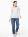 T-Shirts à personnaliser KARIBAN T-shirt col V manches longues femme 
