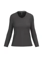 KARIBAN T-shirt col V manches longues femme /api/colors/3664e9be-231a-44a8-bacd-707b001b474c personnalisable