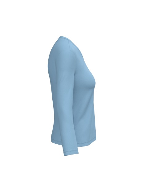KARIBAN T-shirt col V manches longues femme /api/colors/549fa598-8d61-4fa2-82ad-90f4d2ec39ab personnalisable