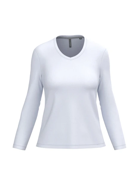 KARIBAN T-shirt col V manches longues femme /api/colors/7a92cd2d-10d2-40b4-928b-296bb7487506 personnalisable
