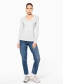T-Shirts à personnaliser KARIBAN T-shirt col V manches longues femme 