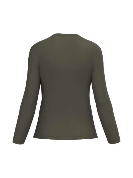 KARIBAN T-shirt col V manches longues femme /api/colors/7d4189a1-61a3-430b-83e5-a3a6fe159806 personnalisable