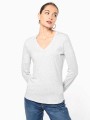 T-Shirts à personnaliser KARIBAN T-shirt col V manches longues femme 
