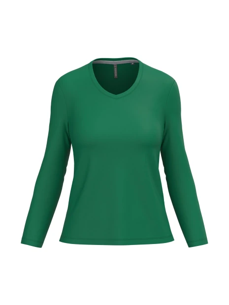 KARIBAN T-shirt col V manches longues femme /api/colors/8e228bbe-4407-4cbc-b57b-e0b7f7e9d211 personnalisable