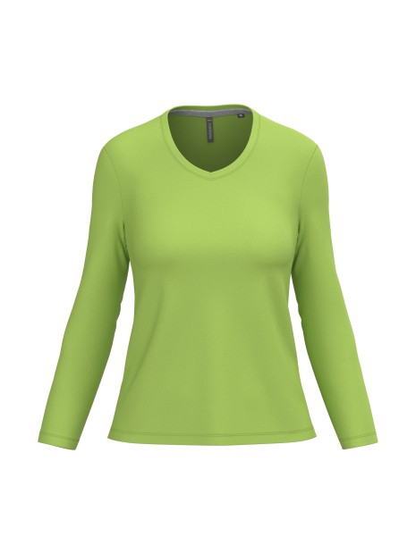 KARIBAN T-shirt col V manches longues femme /api/colors/8facb4b8-f974-4489-9f35-f89e0fd34bf7 personnalisable
