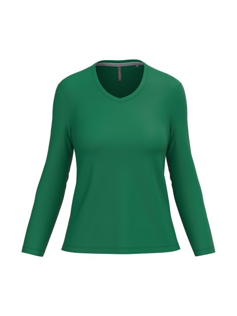 KARIBAN T-shirt col V manches longues femme /api/colors/8e228bbe-4407-4cbc-b57b-e0b7f7e9d211 personnalisable