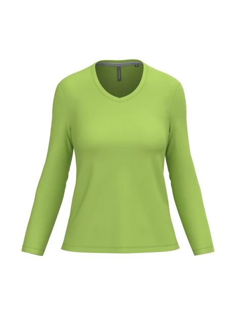 KARIBAN T-shirt col V manches longues femme /api/colors/8facb4b8-f974-4489-9f35-f89e0fd34bf7 personnalisable