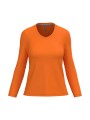 KARIBAN T-shirt col V manches longues femme /api/colors/d51260d5-b263-4200-988d-ee19f414959e personnalisable