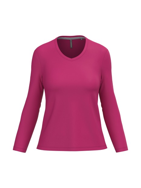 KARIBAN T-shirt col V manches longues femme /api/colors/0327c765-dd20-409c-911d-31f7a9b4c2f5 personnalisable