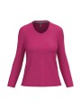 KARIBAN T-shirt col V manches longues femme /api/colors/0327c765-dd20-409c-911d-31f7a9b4c2f5 personnalisable