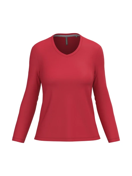KARIBAN T-shirt col V manches longues femme /api/colors/c953313a-9c9d-493b-934e-ddcf8fada2ae personnalisable