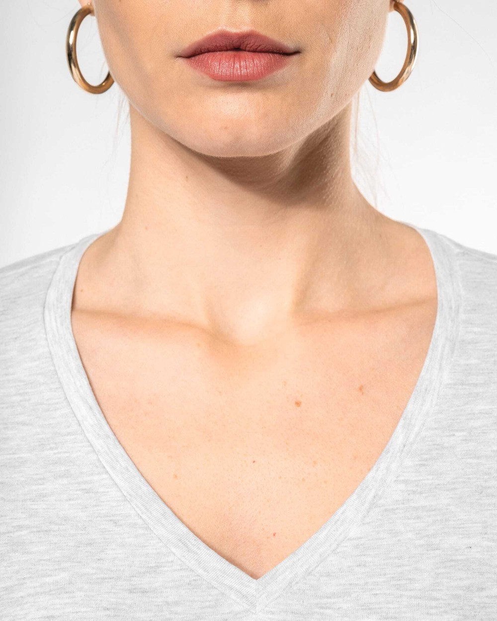 T-shirts KARIBAN Dames t-shirt V-hals lange mouwen voor bedrukking &amp; borduring