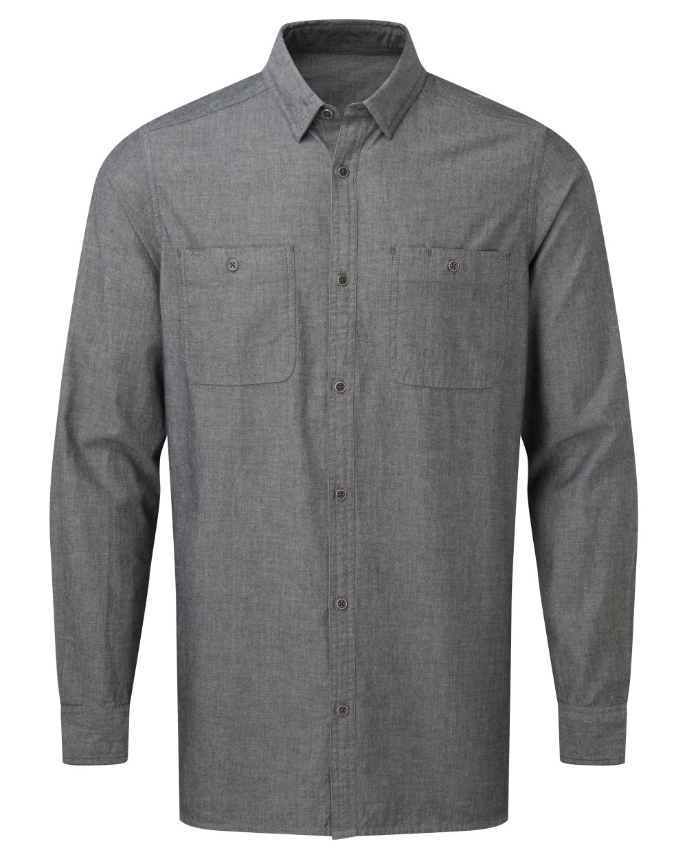 PREMIER Men`s Organic Chambray Fairtrade Long Sleeve Shirt Hemden personalisierbar