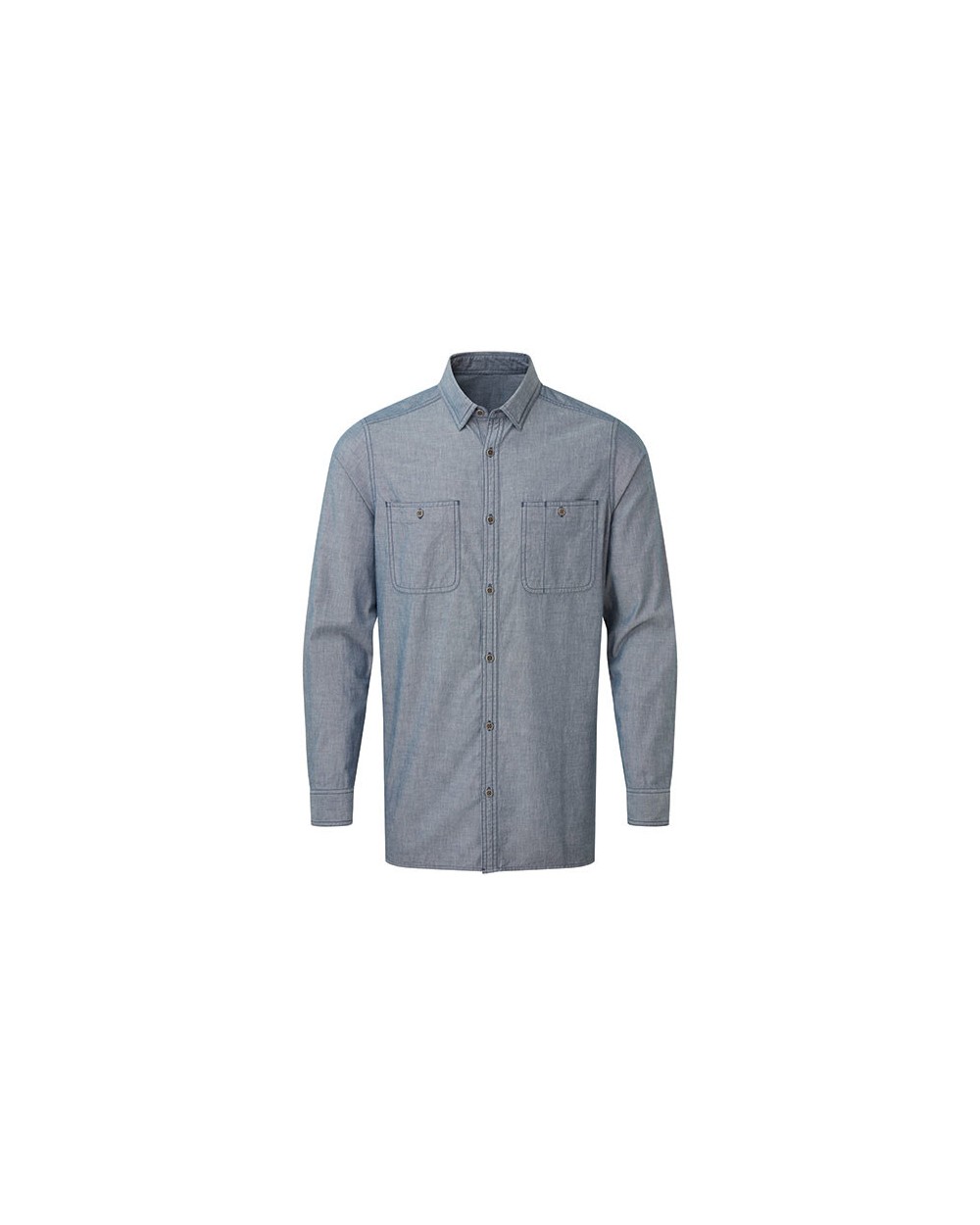 Hemden PREMIER Men`s Organic Chambray Fairtrade Long Sleeve Shirt voor bedrukking &amp; borduring