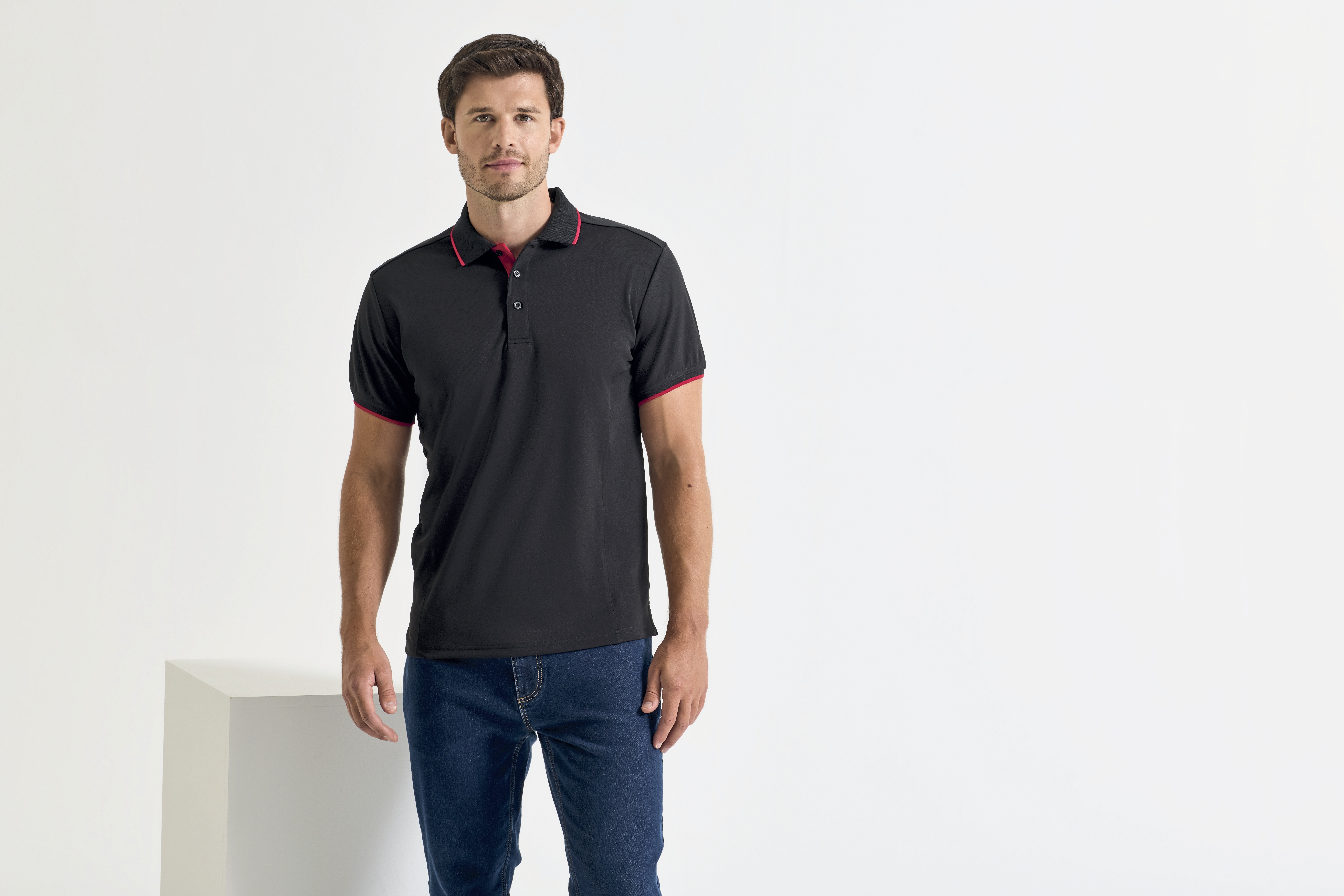Polos personnalisable PREMIER Mens Contrast Coolchecker Polo