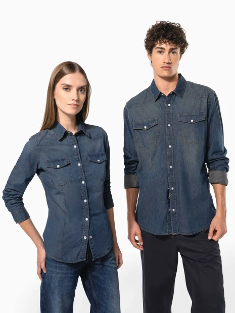 Chemises à personnaliser KARIBAN Chemise denim manches longues 