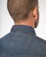 KARIBAN Herren denim-hemd langarm Hemden personalisierbar