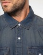 Hemden KARIBAN Heren denim overhemd lange mouwen voor bedrukking &amp; borduring