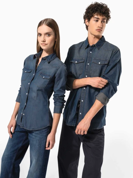 Chemises à personnaliser KARIBAN Chemise denim manches longues 