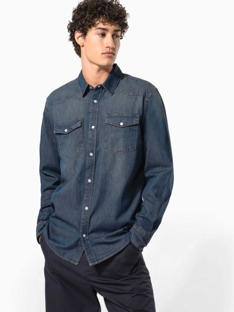 Chemises à personnaliser KARIBAN Chemise denim manches longues 