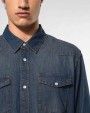 Hemden KARIBAN Heren denim overhemd lange mouwen voor bedrukking &amp; borduring