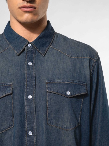 Chemises à personnaliser KARIBAN Chemise denim manches longues 