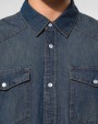 KARIBAN Herren denim-hemd langarm Hemden personalisierbar