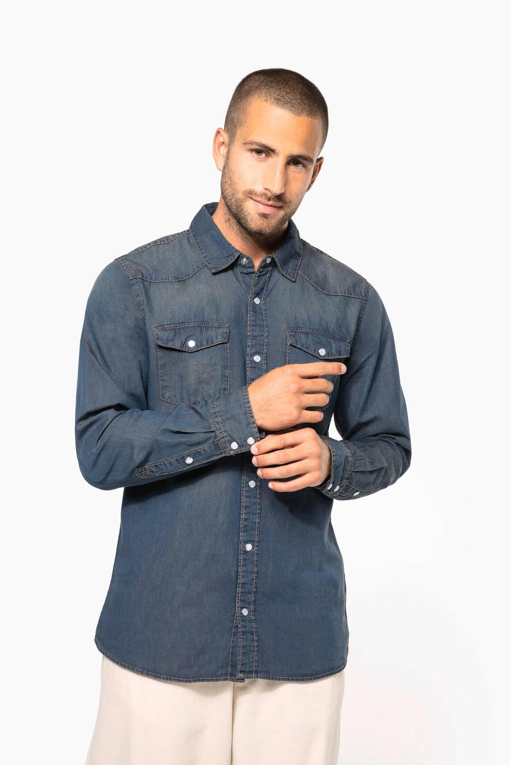 Chemises personnalisable KARIBAN Chemise denim manches longues