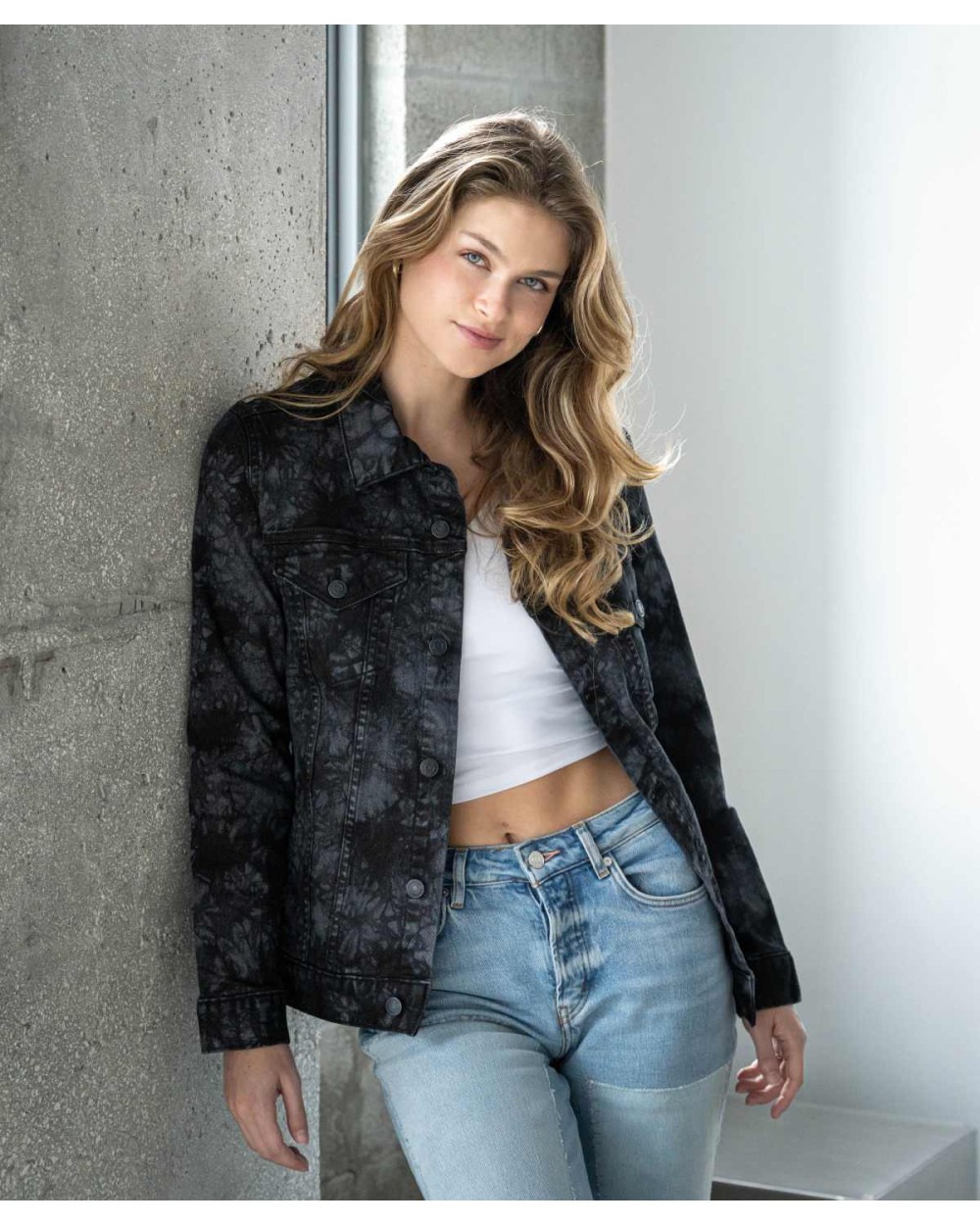 Vestes personnalisable COLORTONE Veste en denim tie-dye