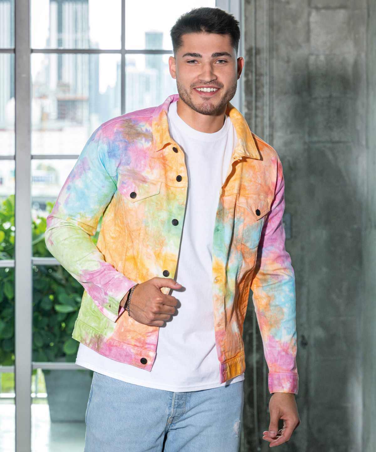 Vestes personnalisable COLORTONE Veste en denim tie-dye