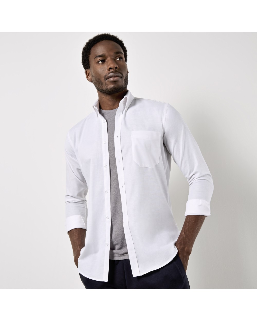 KUSTOM KIT Slim Fit Workwear Oxford Shirt Hemden personalisierbar