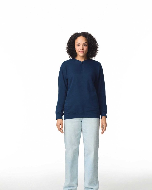 GILDAN Sweatshirt aus Molton 1/4 Reißverschluss Sweatshirts personalisierbar
