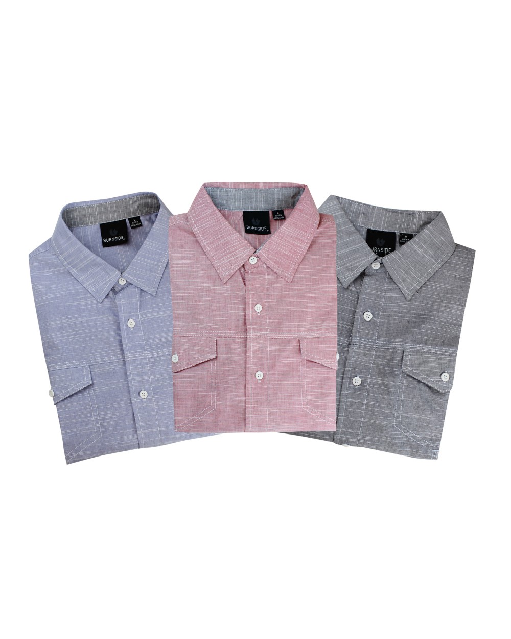 BURNSIDE Woven Texture Shirt Hemden personalisierbar