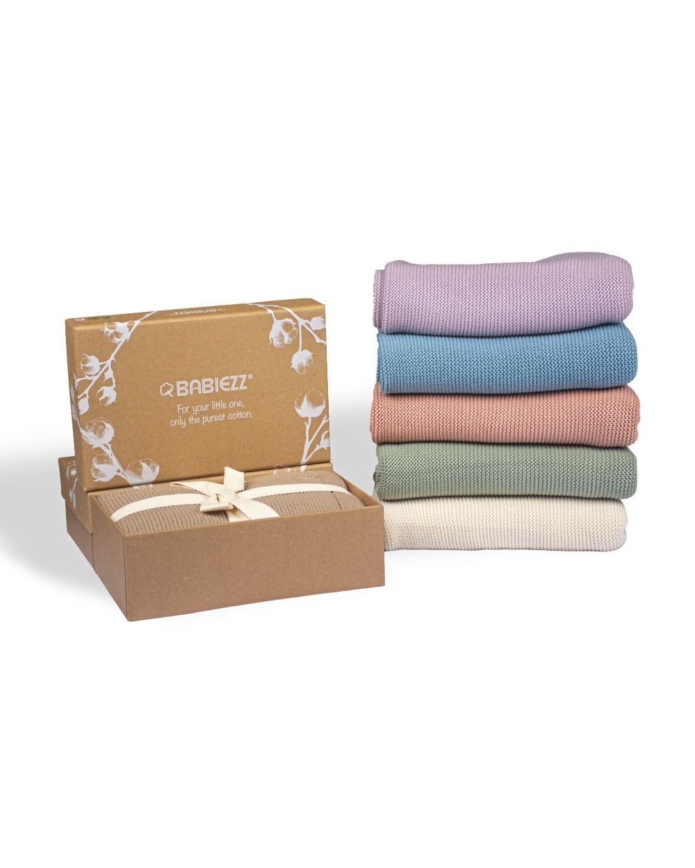Fleecedekens A&R Babiezz® Organic  Knitted Blanket voor bedrukking &amp; borduring