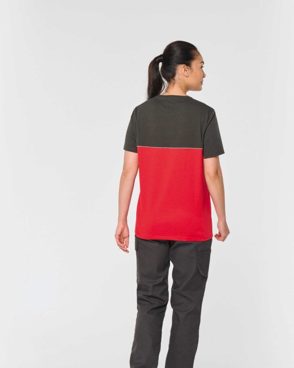 WK. DESIGNED TO WORK Zweifarbiges umweltfreundliches Unisex-T-Shirt mit kurzen Ärmeln T-Shirts personalisierbar