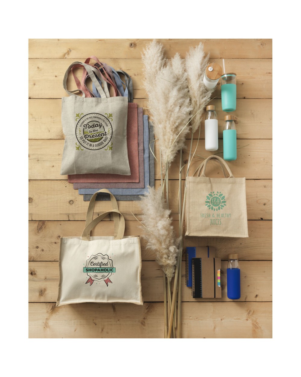 4DO Chennai Jute Tragetasche 16L Tote Bags personalisierbar