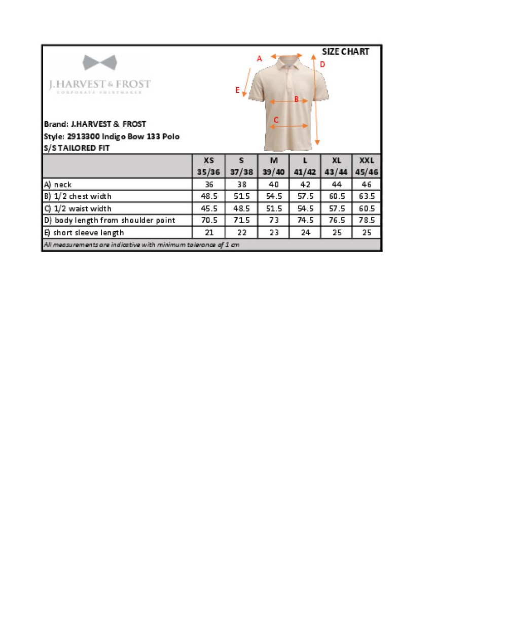 J. HARVEST & FROST Indigo Bow 133 S/S 
Polo Tailored Fit Herren Poloshirts personalisierbar