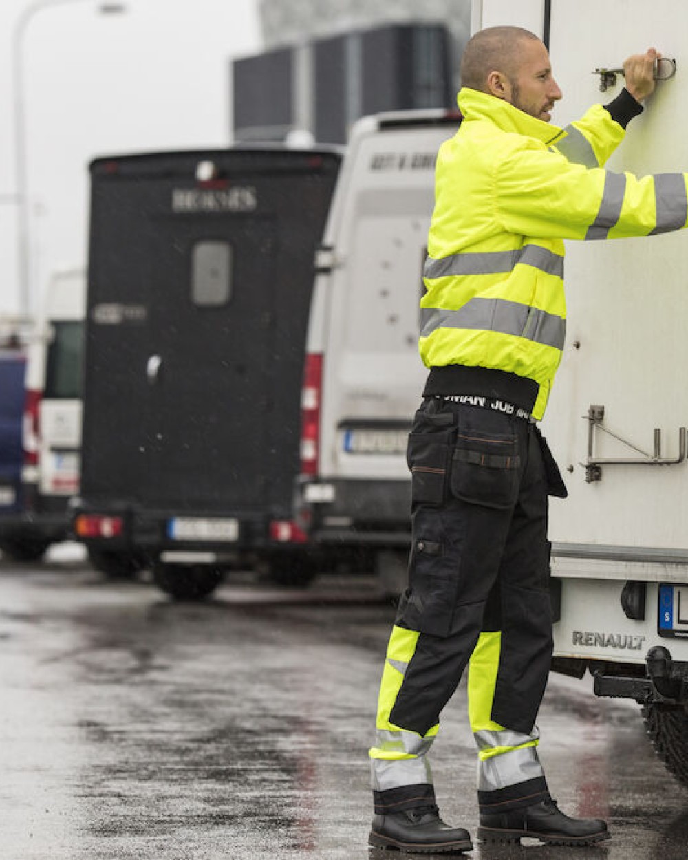 Broeken JOBMAN 2297 Hi-Vis Trousers Cotton HP voor bedrukking &amp; borduring
