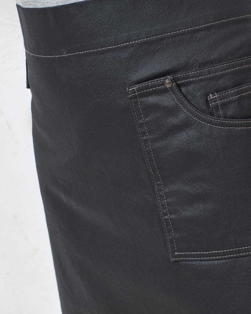 Schorten PREMIER Division - Waxed look denim waist apron voor bedrukking &amp; borduring