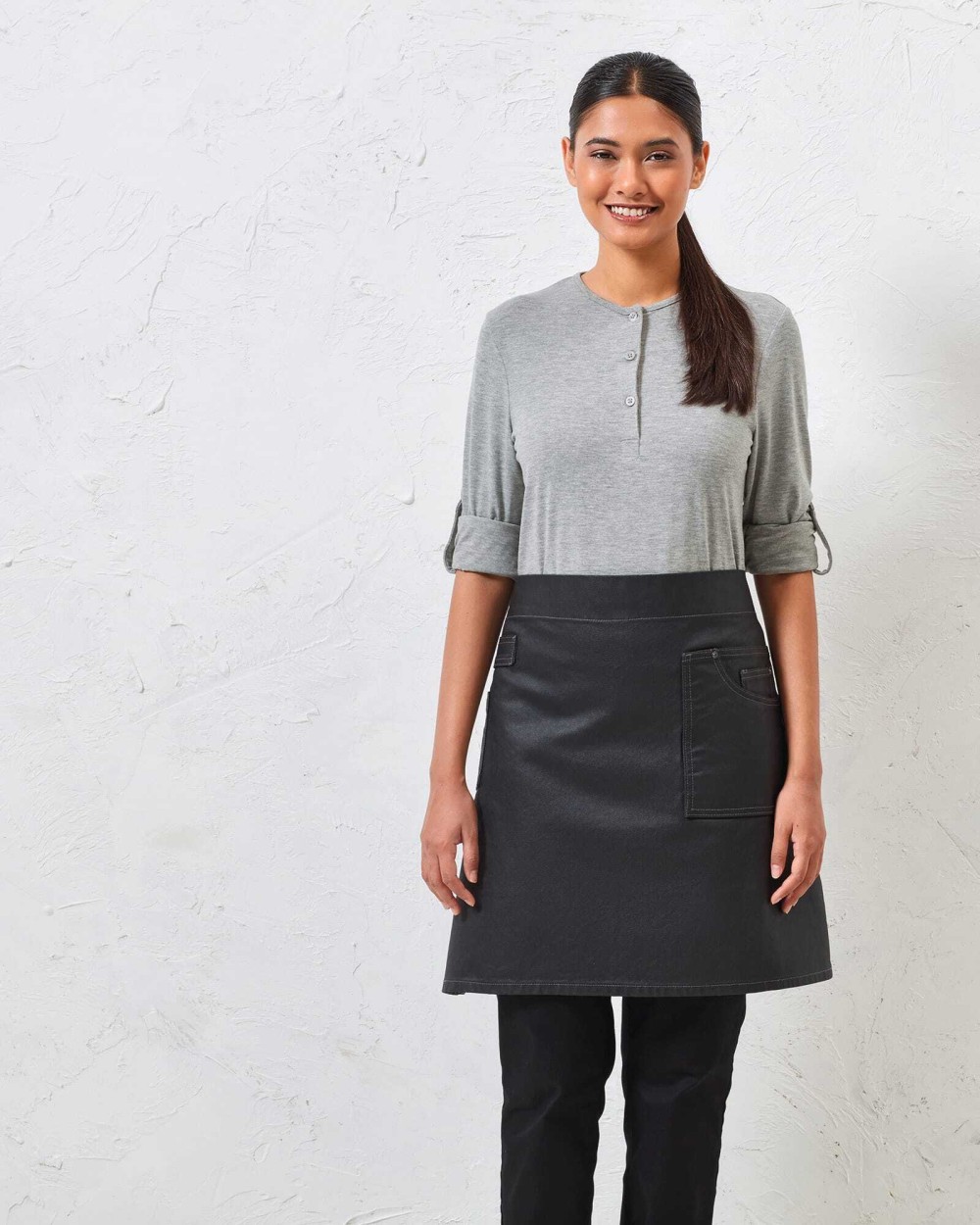 PREMIER Division - Waxed look denim waist apron Schürzen personalisierbar